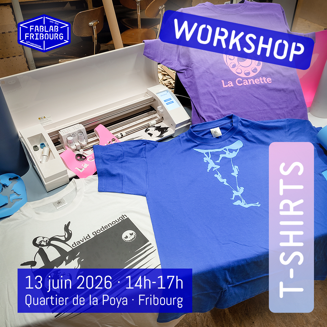 Le Fablab Fribourg organise un workshop de réalisation de t-shirts personnalisées