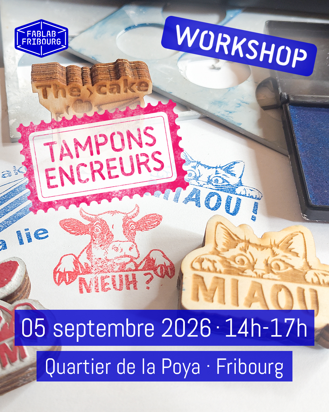 Atelier Tampons Encreurs au Fablab Fribourg